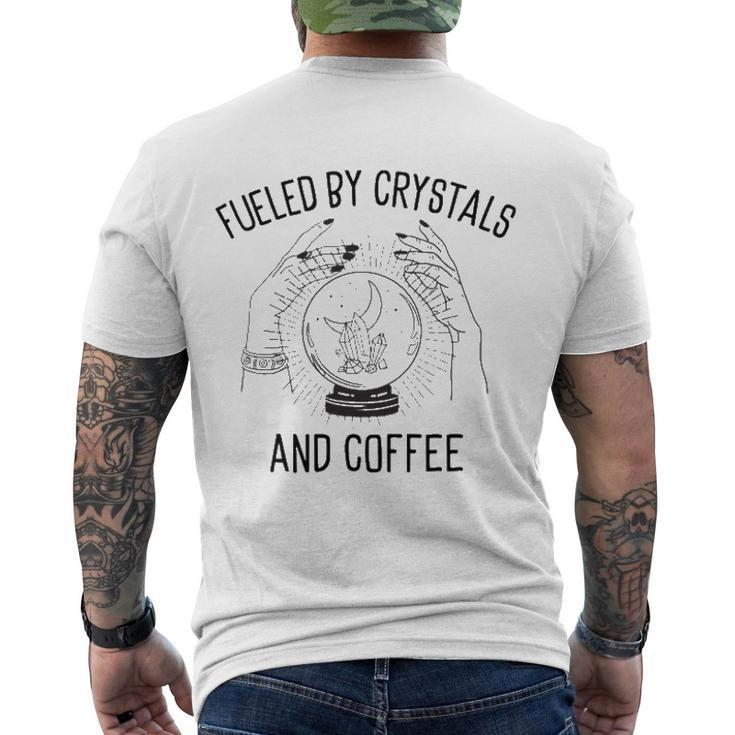 Fueled By Crystals And Coffee Witch Spells Chakra Men's Back Print T-shirt