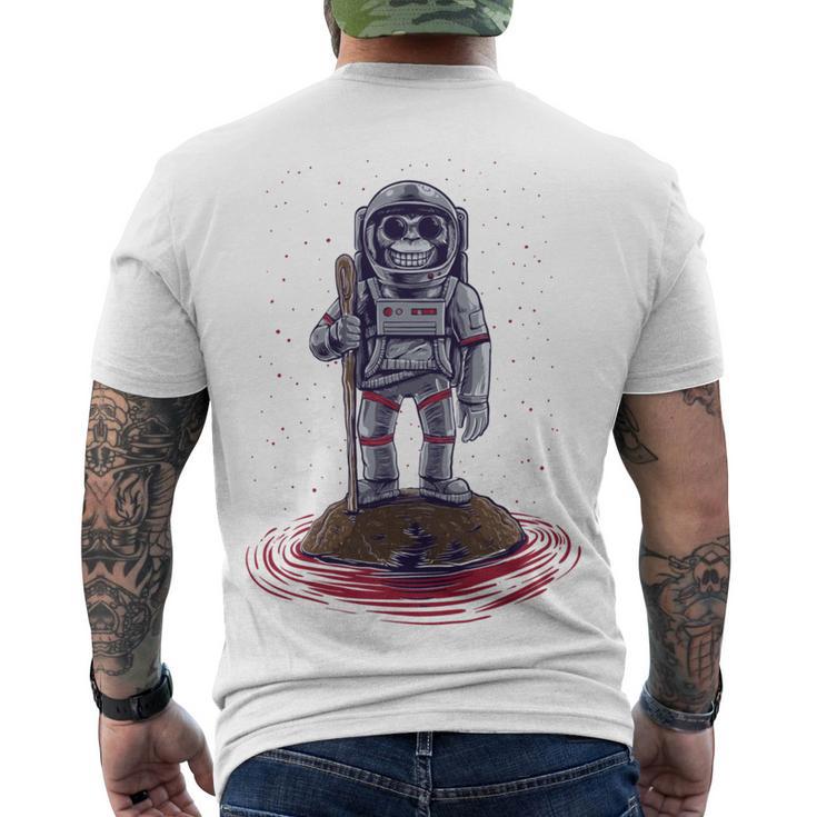 Funny Astronaut Monkey V3 Men's Crewneck Short Sleeve Back Print T-shirt