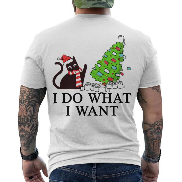 Funny Black Cat Funny Christmas Toilet 635 Shirt Men's Crewneck Short Sleeve Back Print T-shirt