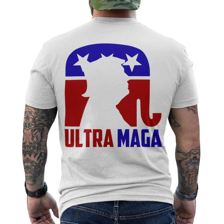 Funny Ultra Maga Gift For Americans Trump Biden Lover Men's Crewneck Short Sleeve Back Print T-shirt