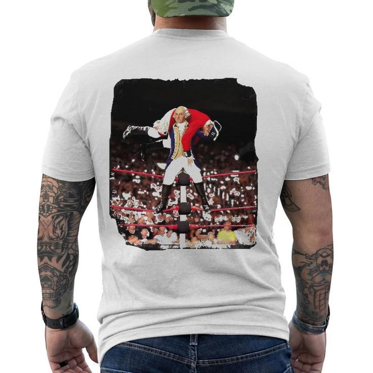 George Washington Wrestling 4Th Of July Men's Back Print T-shirt