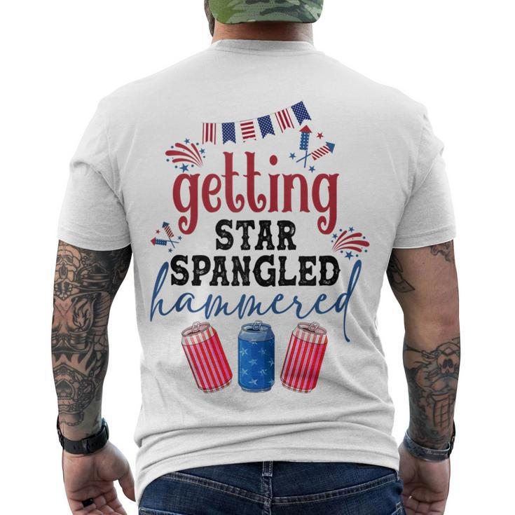 Getting Star Spangle Hammered America Western 4Th Of July Men's T-shirt Back Print