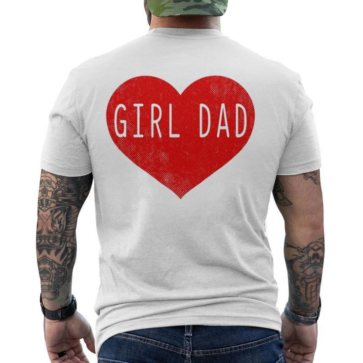Girl Dad Heart Fathers Day Vintage Retro Men's Back Print T-shirt