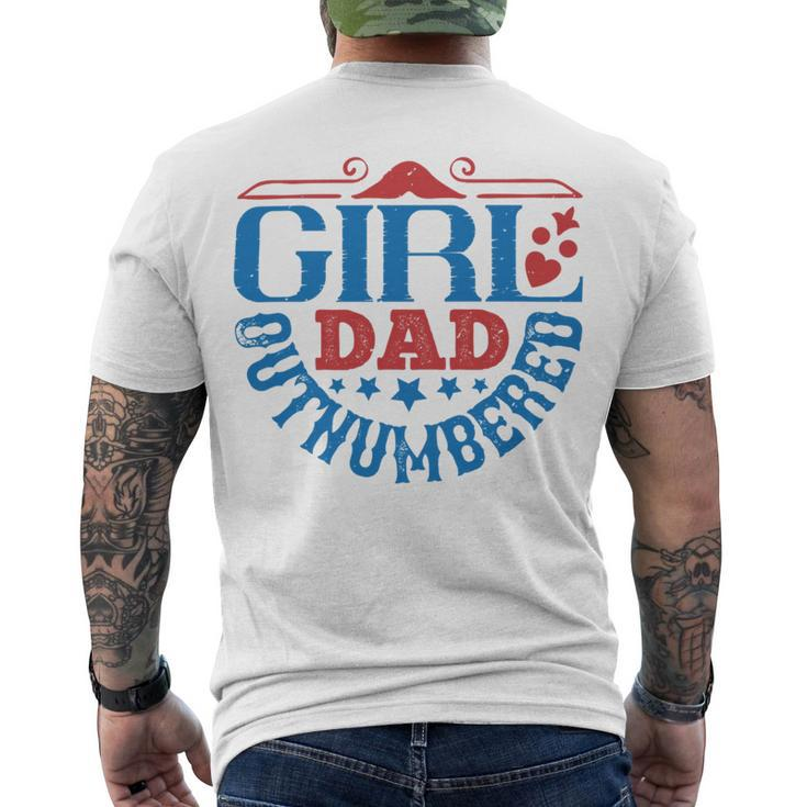 Girl Dad Outnumbered Men's Crewneck Short Sleeve Back Print T-shirt