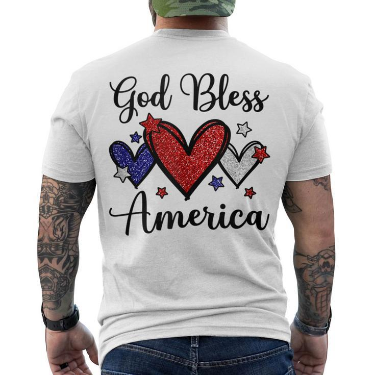 God Bless America Patriotic 4Th Of July Motif For Christians Men's T-shirt Back Print