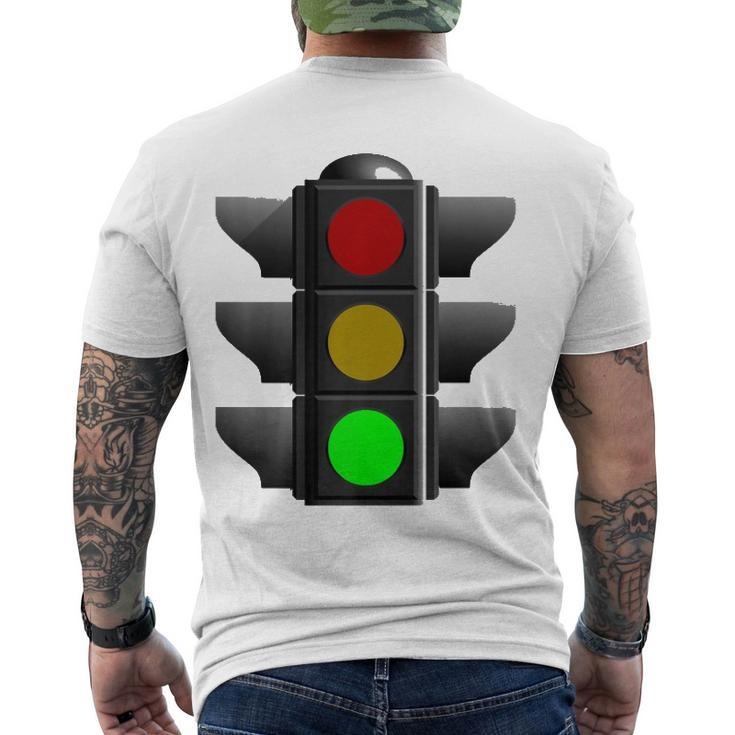 Green Traffic Light Signal Stop Caution Go Men's Back Print T-shirt