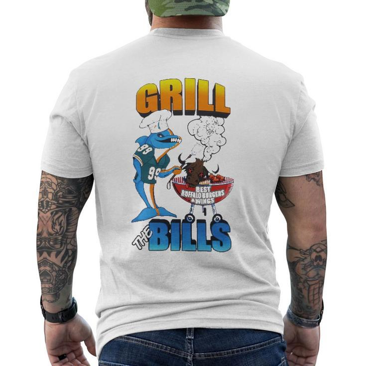 Grill The Bills Dolphin Chef Best Buffalo Burgers And Wings Men's Back Print T-shirt