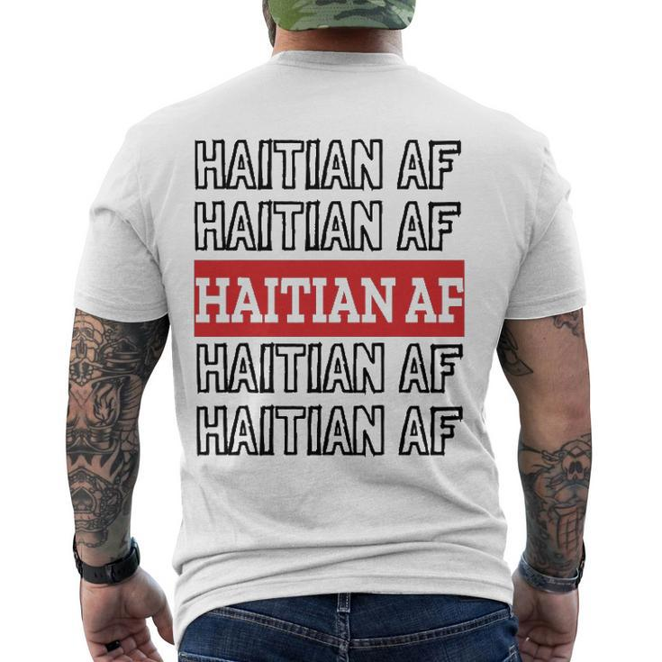 Haitian Af Patriotic Red Blue Haiti Haitian Flag Day Men's Crewneck Short Sleeve Back Print T-shirt