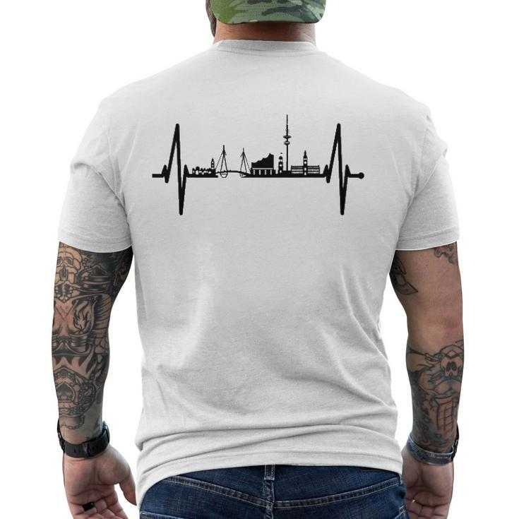 Hamburg Skyline Heartbeat Germany Lover I Love Hamburg Men's Crewneck Short Sleeve Back Print T-shirt