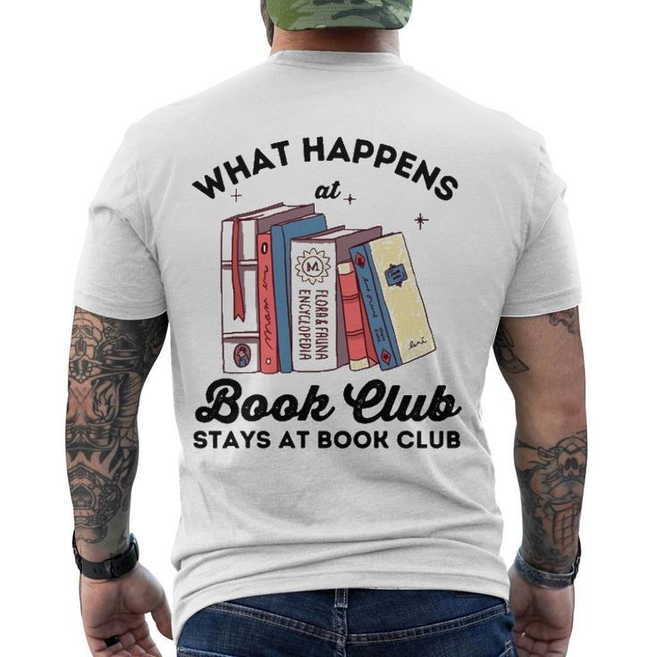 What Happens At Book Club Stays At Book Club Book Lover Nerd Men's Back Print T-shirt