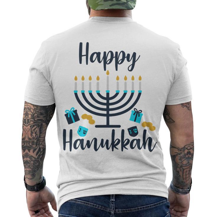 Happy Hanukkah Chanukah Pajama 893 Shirt Men's Crewneck Short Sleeve Back Print T-shirt