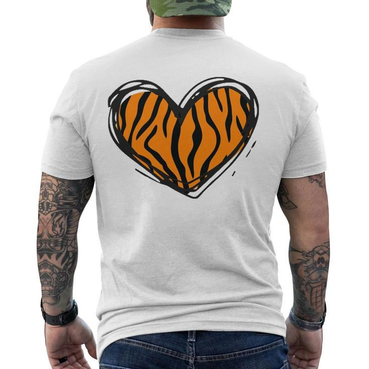 Heart Tiger Pattern Clothing - Tiger Print Men's Back Print T-shirt