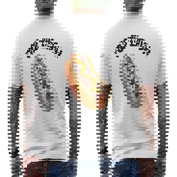 Hilarious Fun Taco Tuesday Hotdog Hot Dog Men's Back Print T-shirt