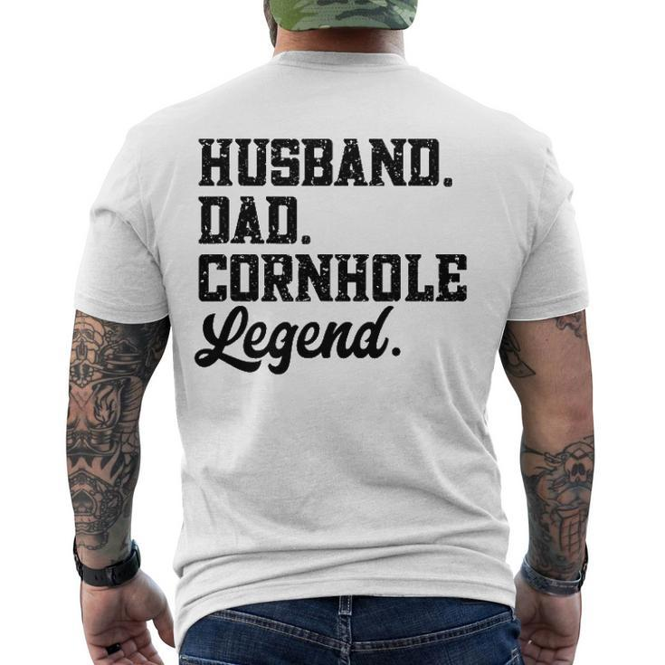 Husband Dad Cornhole Legend Bean Bag Lover Men's Back Print T-shirt