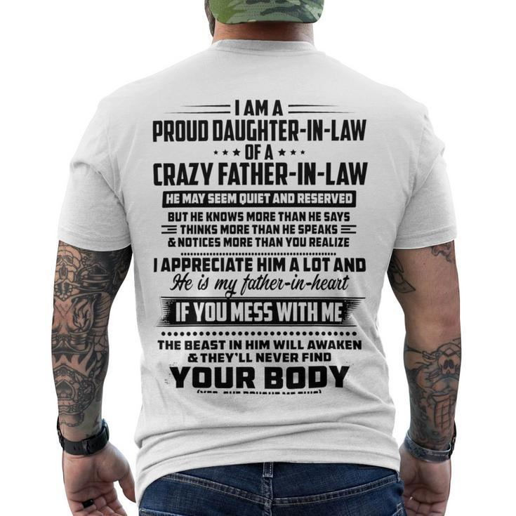 I Am A Proud Daughter In Law Of A Crazy Father In Law  V2 Men's Crewneck Short Sleeve Back Print T-shirt