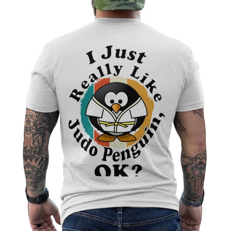 I Really Like Judo Penguin Ok Men's Crewneck Short Sleeve Back Print T-shirt