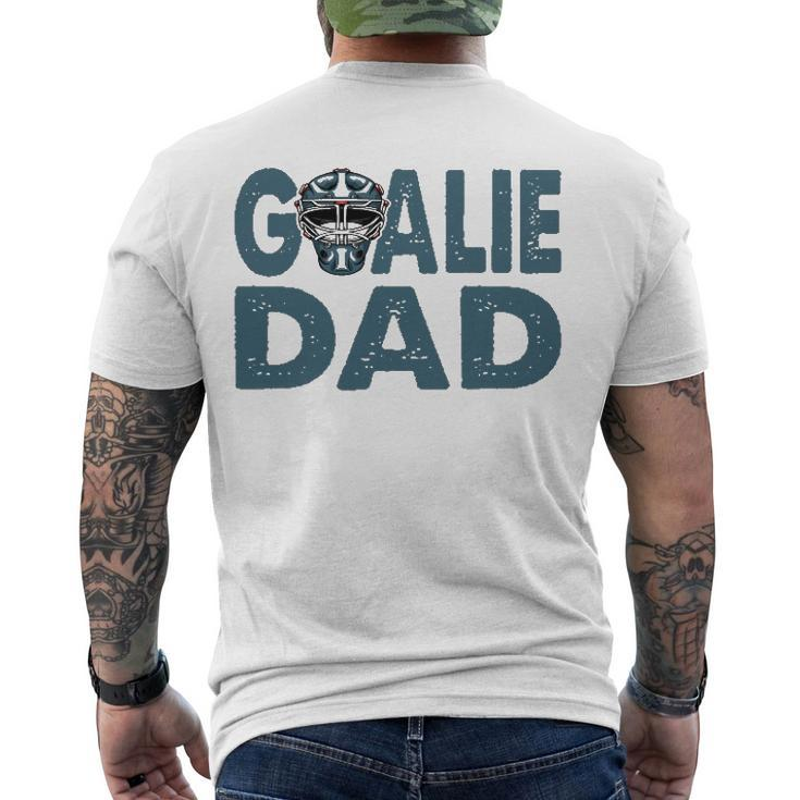 Ice Hockey Helmet Goalie Dad Hockey Player Men's Back Print T-shirt