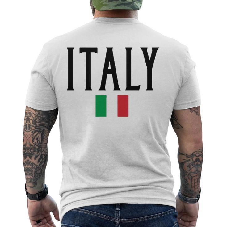 Italy Flag Vintage Black Text Festa Della Repubblica Men's Back Print T-shirt