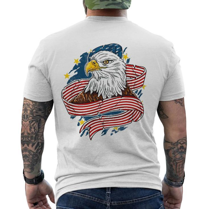 July 4Th American Flag Usa Memorial Patriotic Eagle Pride Men's Back Print T-shirt