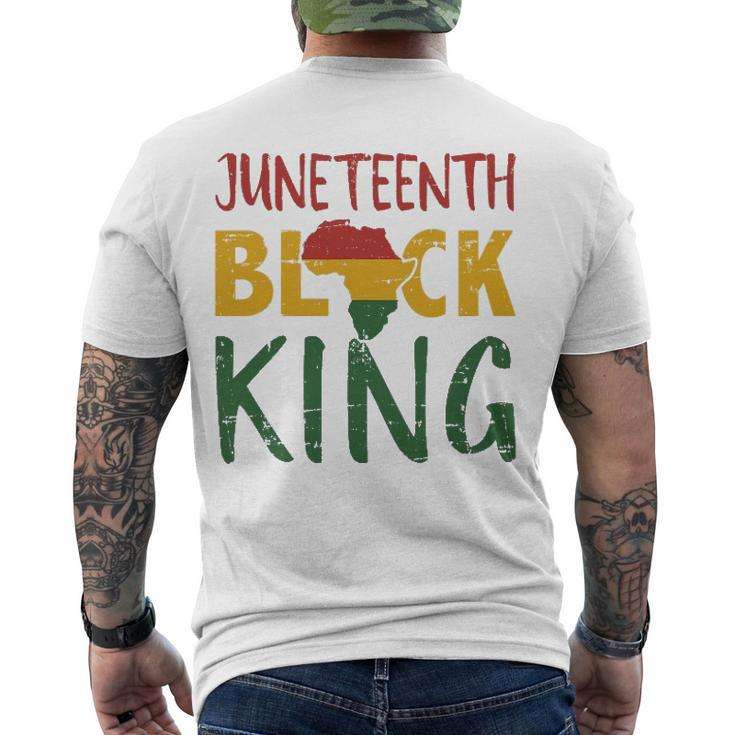 Mens Juneteenth Black King In African Flag Colors For Afro Pride Men's Back Print T-shirt