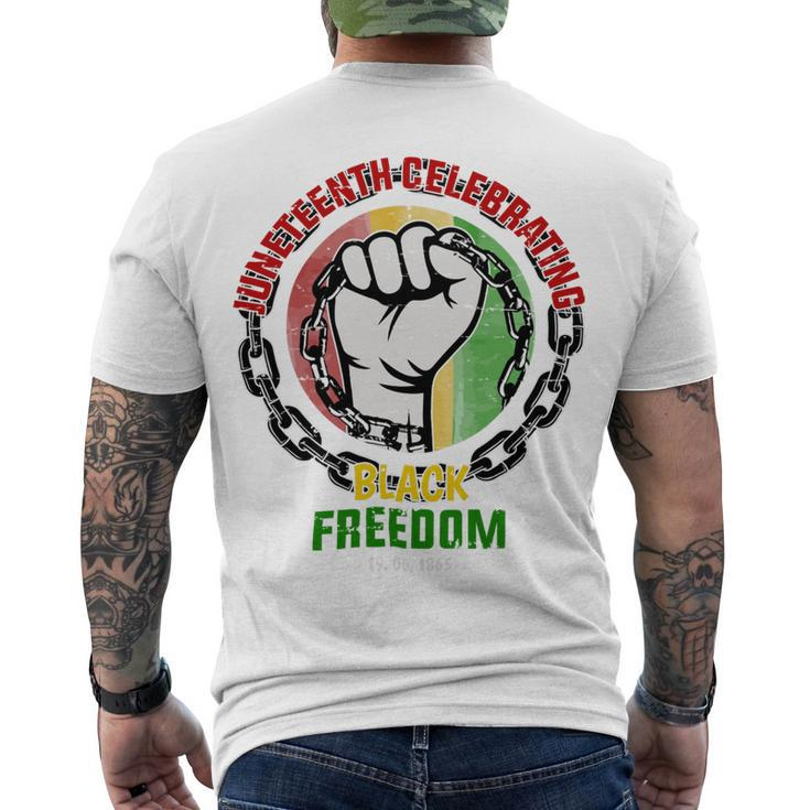 Juneteenth Celebrating Black Freedom Men's Crewneck Short Sleeve Back Print T-shirt