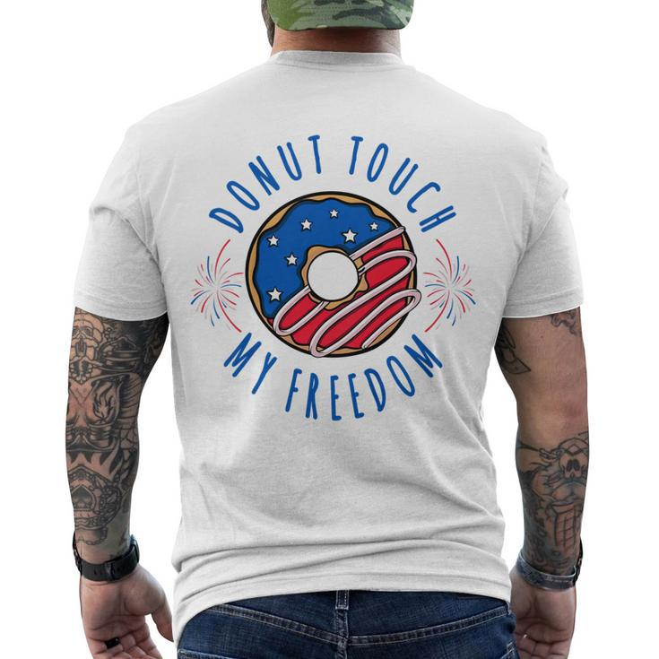Kids Donut Touch My Freedom Fourth Of July Men's T-shirt Back Print