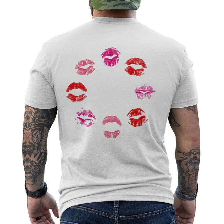 Mens Kiss Lipstick Print Lip Makeup Cute And Trendy Men's Back Print T-shirt