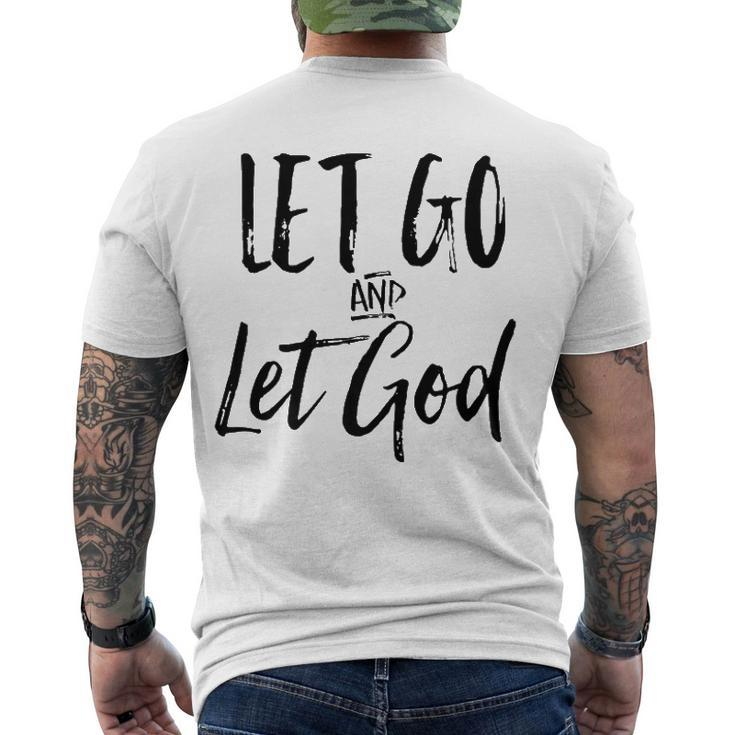 Let Go And Let God Christian Surrender Trust Vintage Men's Back Print T-shirt