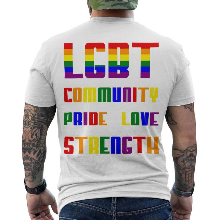 Lgbt Pride Month  Lgbt History Month Slogan Shirt Lgbt Community Pride Love Strength Men's Crewneck Short Sleeve Back Print T-shirt