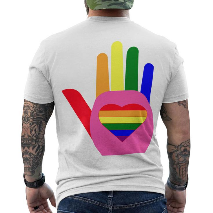 Lgbt Pride Month  Lgbt History Month Slogan Shirt Lgbt Hand Men's Crewneck Short Sleeve Back Print T-shirt