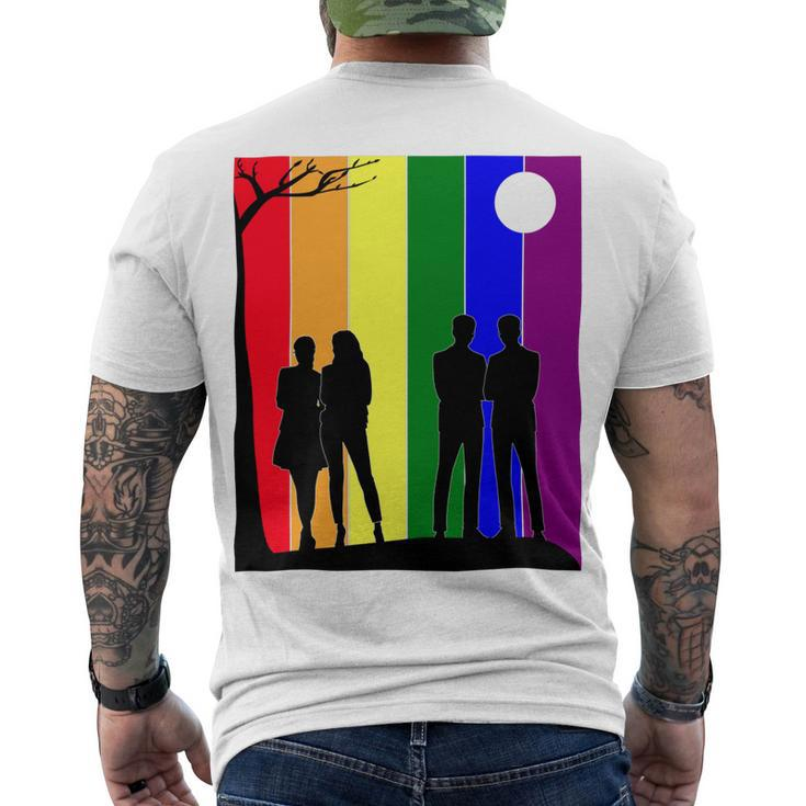 Lgbt Pride Month  Lgbt History Month Slogan Shirt Respect Love Men's Crewneck Short Sleeve Back Print T-shirt