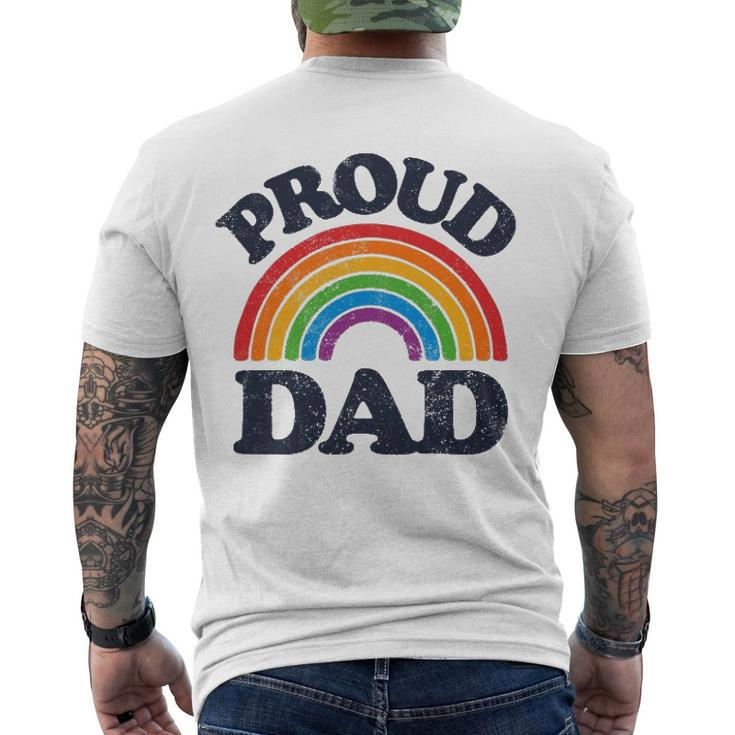 Lgbtq Proud Dad Gay Pride Lgbt Ally Rainbow Fathers Day Men's Back Print T-shirt