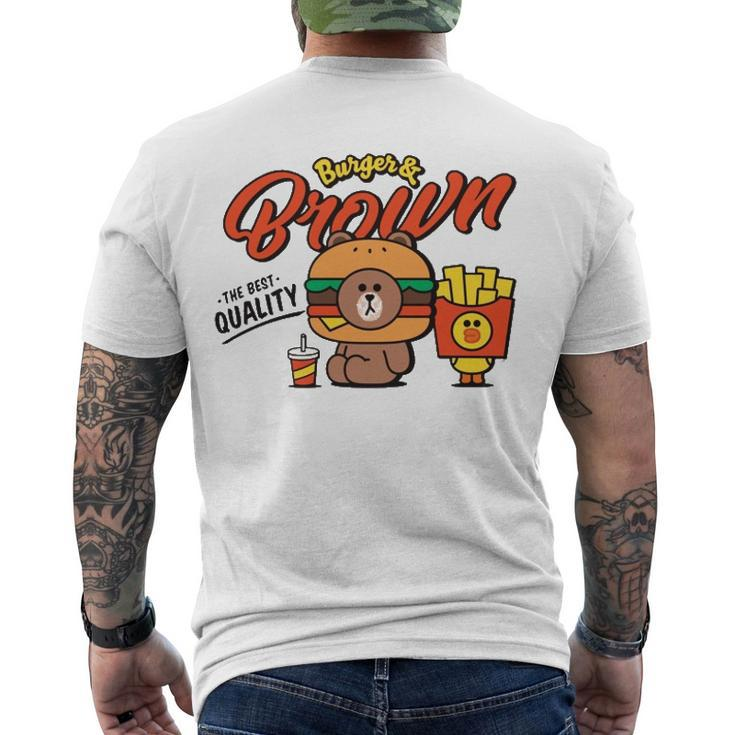 Line Friends Burger & Brown Men's Back Print T-shirt
