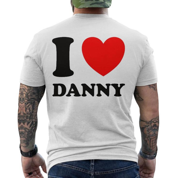 I Love Danny Red Heart Men's Back Print T-shirt