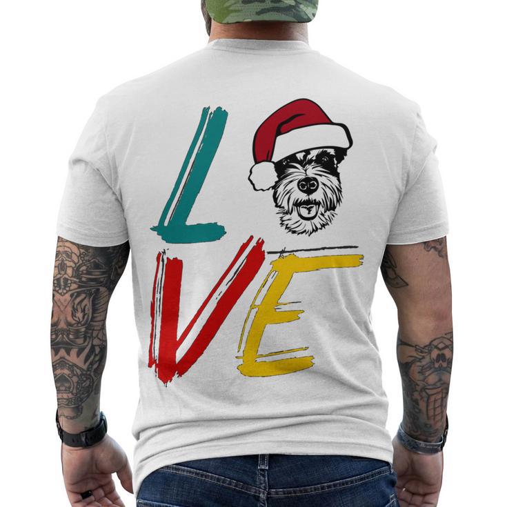 Love My Xmas Miniature Schnauzer Men's Crewneck Short Sleeve Back Print T-shirt