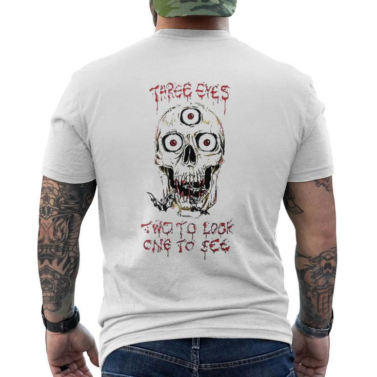 Marcos Alvarado Three Eyes Two To Look One To See Skull Men's Back Print T-shirt