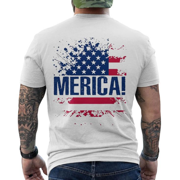 Merica S Vintage Usa Flag Merica Tee Men's Back Print T-shirt