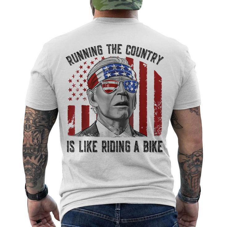 Merry 4Th Of July Joe Biden Falling Off His Bicycle Men's T-shirt Back Print