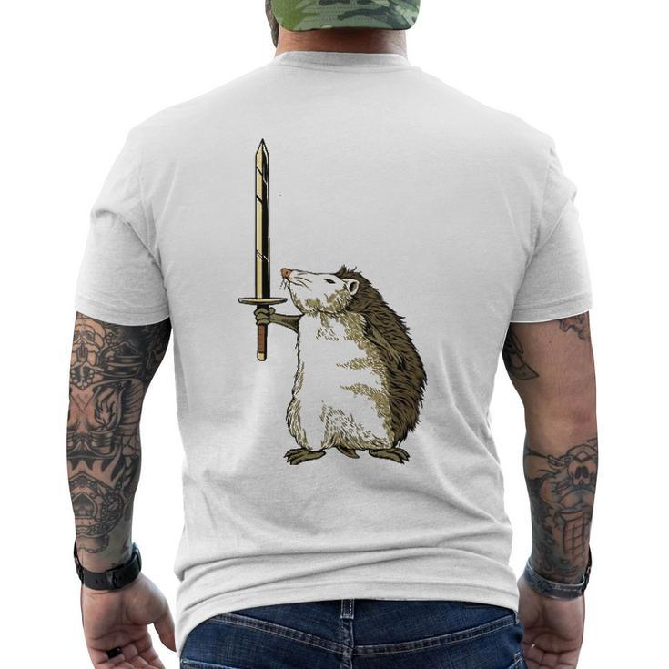 Mighty Hedgehog With Long Sword Men's Back Print T-shirt