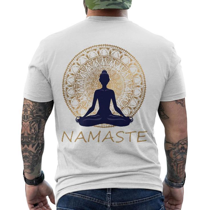 Namaste Yoga Dress Meditation Clothes Lotus Position Men's Back Print T-shirt