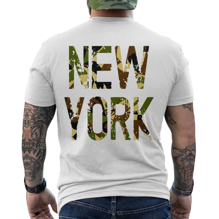 New York Camo Distressed Men's Back Print T-shirt