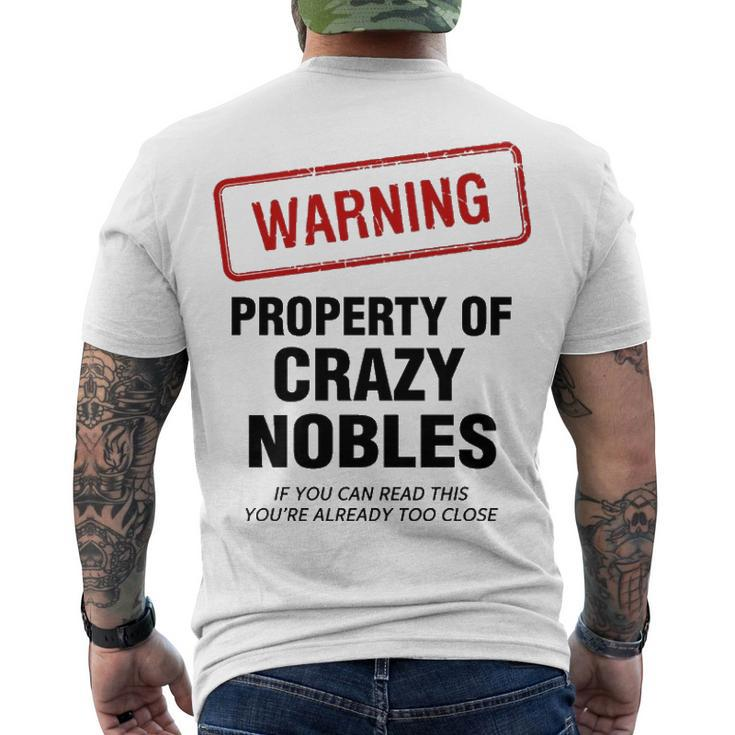 Nobles Name Warning Property Of Crazy Nobles Men's T-Shirt Back Print
