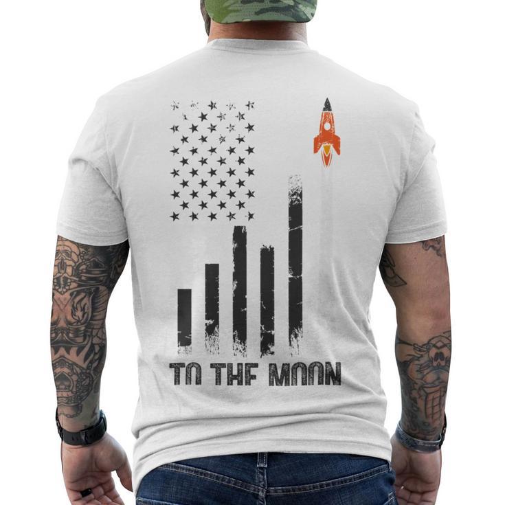 Official  To The Moon Distressed Us Flag Stock Market Amc Gme Investor Cryptocurrency Investor Funny Men's Crewneck Short Sleeve Back Print T-shirt