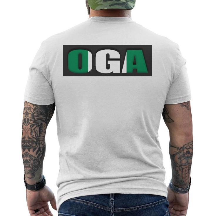 Oga Nigeria Slogan Nigerian Naija Nigeria Flag Men's Crewneck Short Sleeve Back Print T-shirt