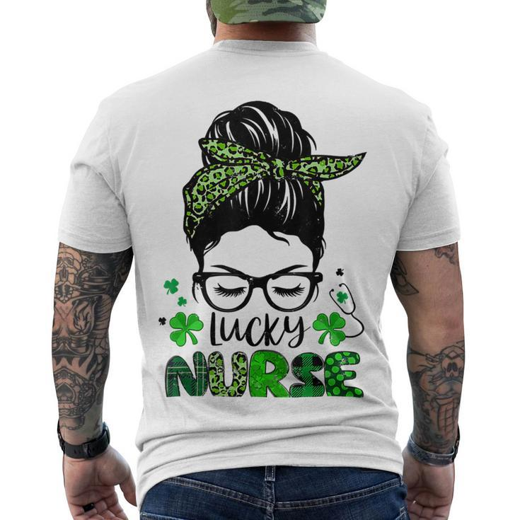 One Lucky Nurse St Patricks Day For Women Funny Nurse Men's Crewneck Short Sleeve Back Print T-shirt