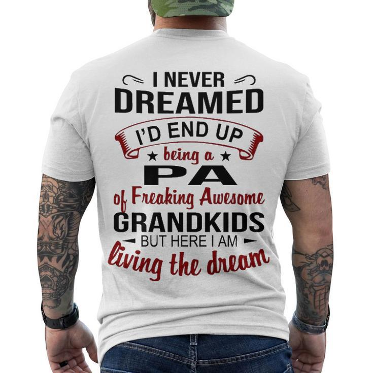 Pa Grandpa Pa Of Freaking Awesome Grandkids Men's T-Shirt Back Print