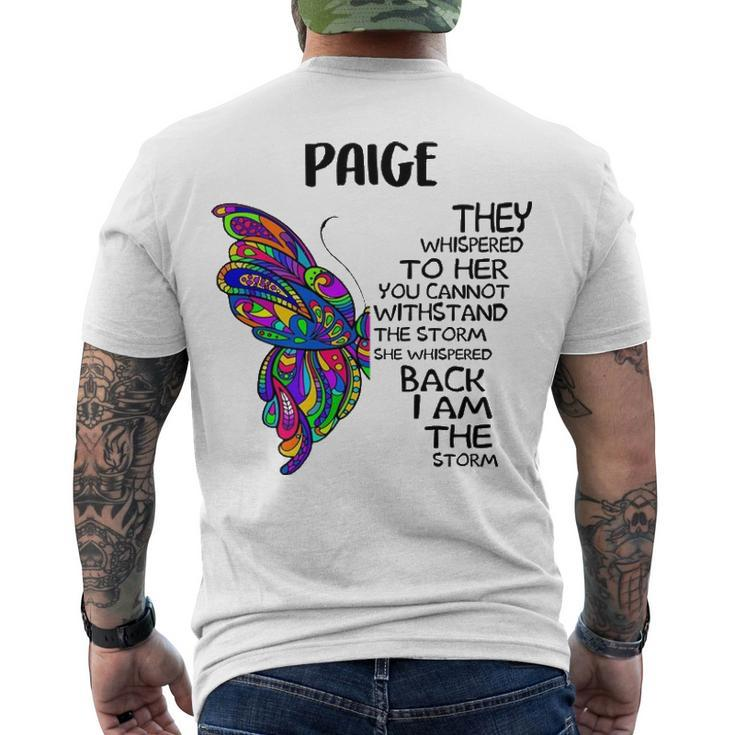 Paige Name Paige I Am The Storm Men's T-Shirt Back Print