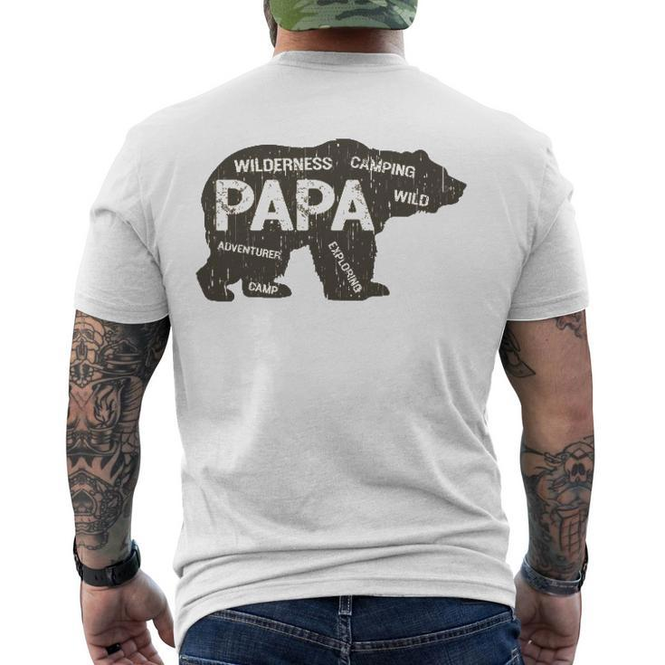 Mens Papa Camping Bear Top Camper Grandpa For Men Men's Back Print T-shirt