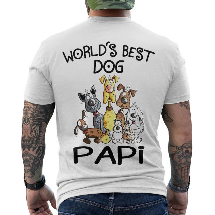 Papi Grandpa Worlds Best Dog Papi Men's T-Shirt Back Print