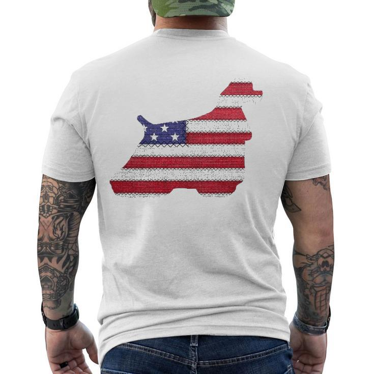 Patriotic American Cocker Spaniel Love Flag Vintage Men's Back Print T-shirt